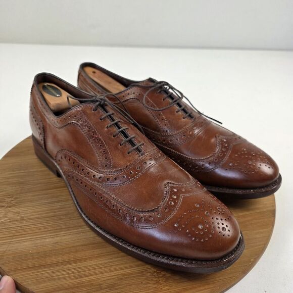 Allen Edmonds McAllister Brogue Wingtip Oxford Brown Leather‎ Dress Shoes 10 D main image 5